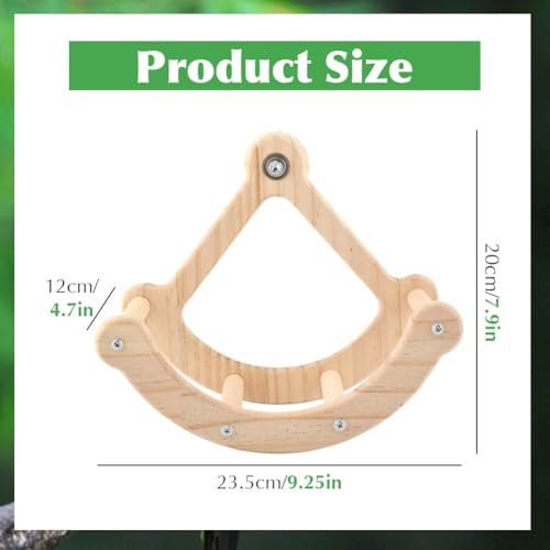 Bird Perch Toy, Wooden Interactive Rocking Parakeet Toys and Perches