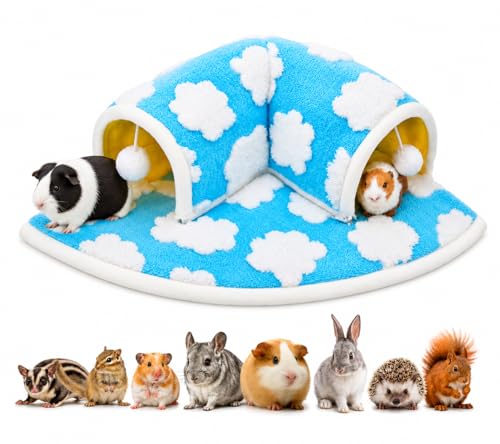 Avont Guinea Pig Tunnel Bed, Washable Hideout for Small Pets - color: Cloud