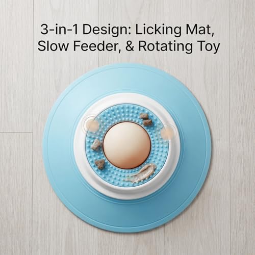 Yosoo Interactive Dog Licking Bowl Enrichment Toy, Suction Cup Base Treat Dispensing Foraging Ball, Teeth Gums Clean Safe Durable Cat Dog Lick Toy, 5.79x2.36in (White) - color: White