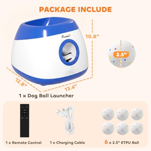 PawHut Automatic Dog Ball Launcher Remote Control for Large Breeds Blue - color: Blue