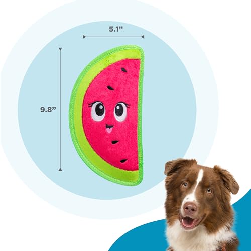 Outward Hound Tough Skinz Durable Chew Squeaky Dog Toy, Watermelon, 9.8" - color: Watermelon, size: Medium