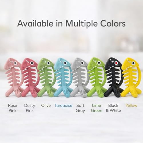 3 in 1 Infant Toys, Baby Teething Toys 3–6 6–12 Months, Teethers for Babies 0–3–6–12 Months for Teething Relief, Baby Gift, Baby Teether Toys, Silicone Sensory Toys, USA Patent Pending, Fish (Yellow) - color: Yellow