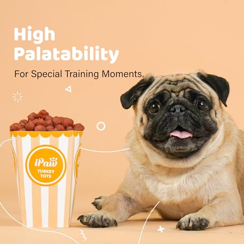 iPaw Turkey Tots Dog Treat, SQF-Certified Production Process,Training Treat - size: 3.5 Ounce (Pack of 5), style: Turkey Tots