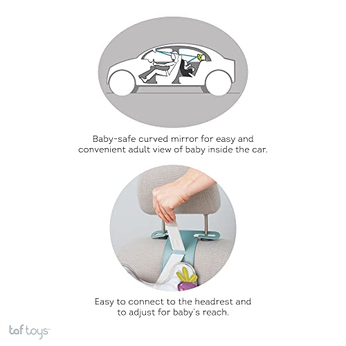 Taf Toys Infant Car Seat Development Center Newborn Baby Essentials Must Haves Toy, Car Seat Accessories Activity Center with Car Seat Mirror, for Newborn Toys 0 3 Months Brain Development - style: Bunny