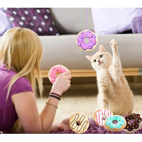 CiyvoLyeen Plush Donut Catnip Toys for Indoor Cats 6 Pack - color: Donut - 6Pcs