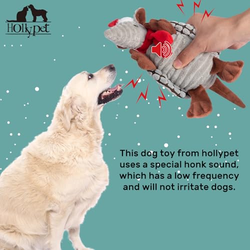 Hollypet Armadillo Squeaky Puppy Dog Toys for Small Medium Dogs, Christmas - color: Christmas Gray, size: 8 IN