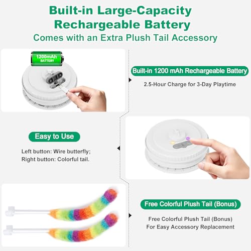 Interactive Cat Toys for Indoor Cats,Automatic Kitten Tunnel Toys - color: Green Cover Cloth Toy