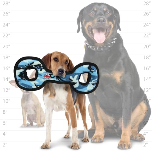 TUFFY® : TugOWar Dog Toy: Ultra Durable Plush Toy with Multiple Layers & Reinforced Seams, Washable and Floats, Original Construction - color: Blue Camo TugOWar