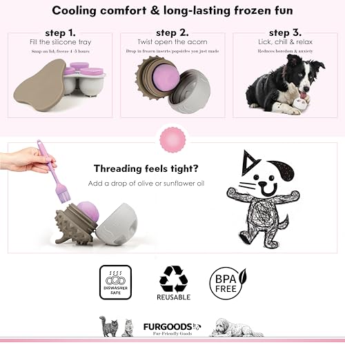 FURSICLE Frozen Dog Treat Toy Ball | Interactive Enrichment Dispenser & Silicone Mold to Freeze Yogurt Treat | Freezable Ice Licking Feeder Keeps Dogs Busy & Calm | Mental Stimulation & Boredom Buster - color: Fursicle - Orgininal