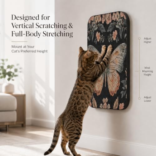 2 Pack Cat Wall Scratcher, Art Cat Scratching Board for Cats - color: Owl & Butterfly