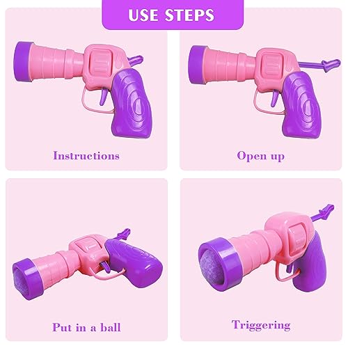 Mewlmart Interactive Cat Toys for Indoor Cats Pink Cat Pom Pom Balls Plush Ball Launcher Cat Fetch Toy Enrichment Toys 30 Balls - size: Pink 30 balls