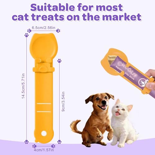 Cat Treat Spoon Squeeze Cat Strip Feeder Spoon for Lickable Churu Cat Treat