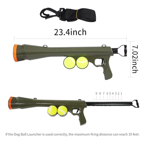 Dog Ball Launcher, Tennis Ball Thrower Launches 30+ft, Green - color: Green