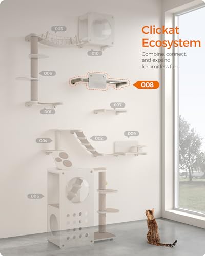Feandrea Cat Wall Furniture, Set of 1, Replaceable Washable Parts