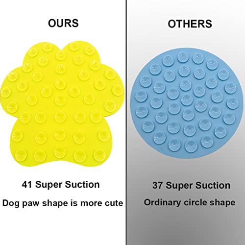 Dog Lick Pad Dog Feeding Mats Slow Eating Pet Mat with Super Suction - color: Yellow