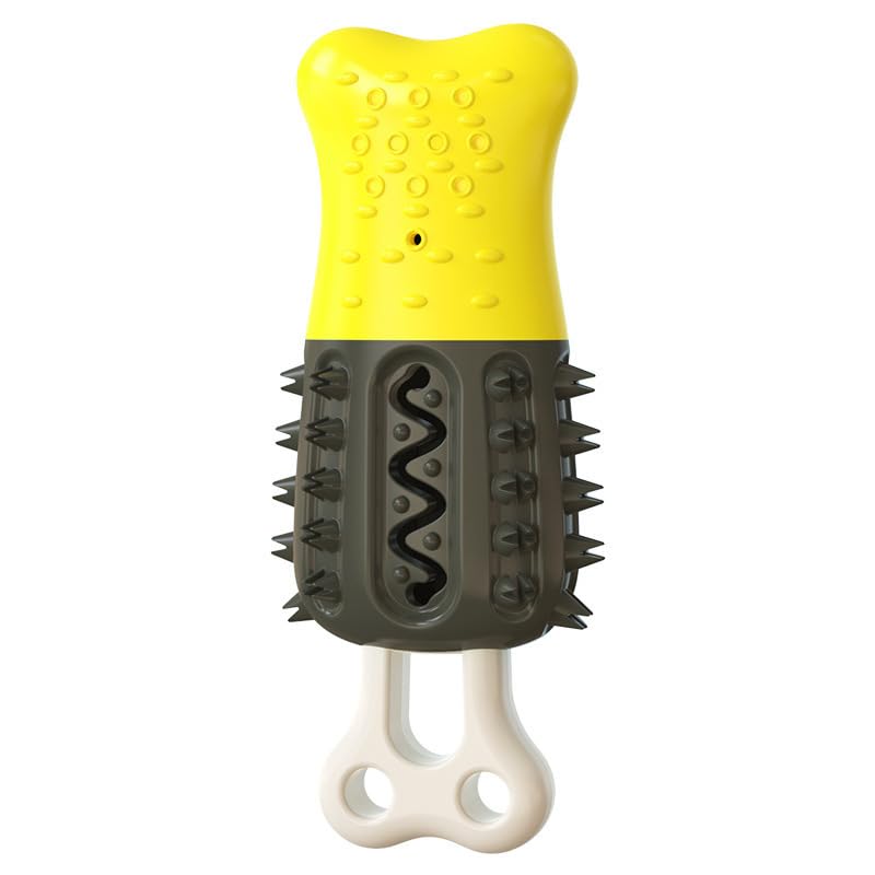Cooling Teeth Cleaning Popsicle Dog Toy – Freezable Chew Toy for Dogs, Durable TPR, Dental Cleaning & Summer Cooling Fun (Black) - color: Black