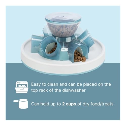 TRIXIE Tunnel Slow Feeder for Cats and Dogs, Interactive Cat Toy, Pet Food Dispenser, Treat Dispenser - size: 8.5 x 7