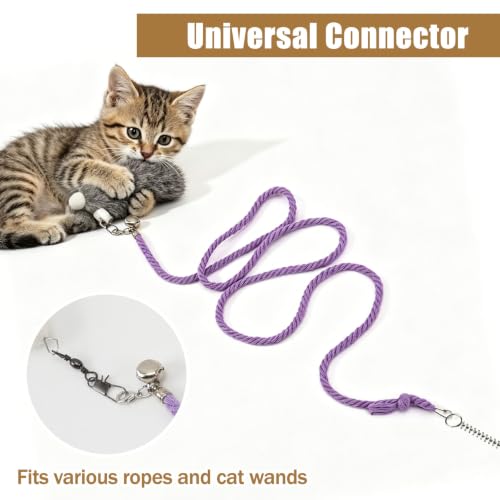 3 Pack Natural Rabbit Fur Cat Toy Refills, Handmade Interactive Cat Wand Attachments Cat Teaser Wand Replacement Head for Indoor Cats and Kittens - color: Style 10