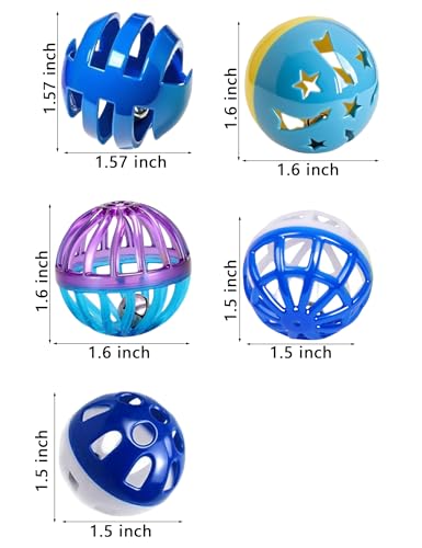 ZHUANGZI 5-Pack Bell Ball Hamster Toys for Dwarf Hamsters and Gerbils - size: 1.5''