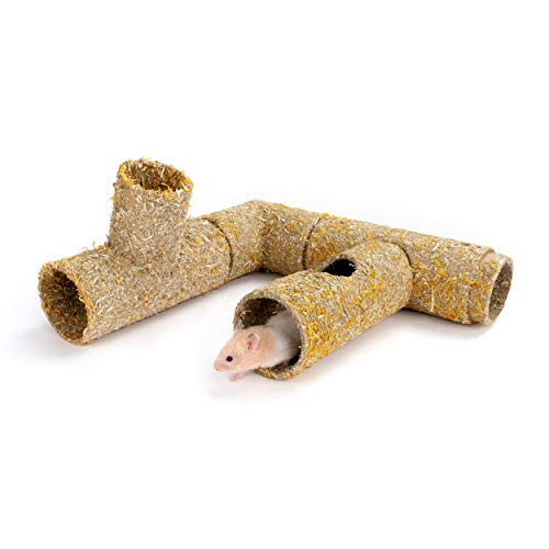 Niteangel Creative & Composable Hamster Tunnel - DIY & Build Unique Tube Burrow as Hideout for Small Sized Animals Like Hamsters Mouse Gerbils Mice (Corner) - size: Corner