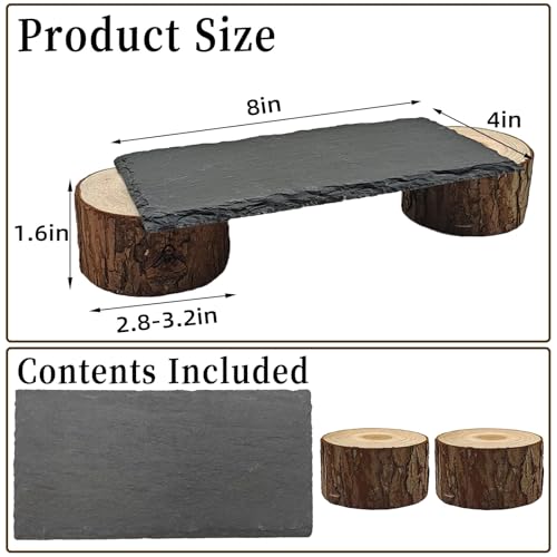 Bearded Dragon Basking Platform,Natural Slate Reptile Basking Rocks,L