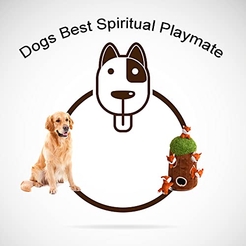 Interactive Squeaky Dog Toys Fox Dog Toy, Stuffing Woodland Friends Burrow, Squeaky Plush Dog Toys for Small Medium Large Dogs Small Size (Large) - size: Burrow - Large, style: Fox