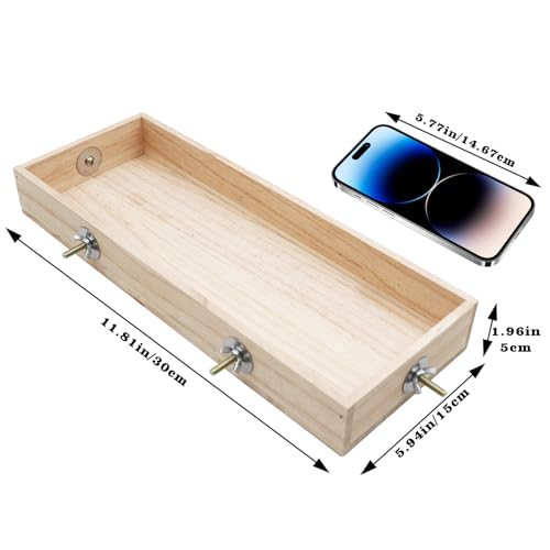 Bird Cage Accessories, Wooden Food Dish for Small to Medium Birds, Bird Feeder for Cage, Food Bowl for Budgie, Cockatiel, Lovebird, Conure, Parakeet, Canary, Kakariki - size: 30cm×15cm