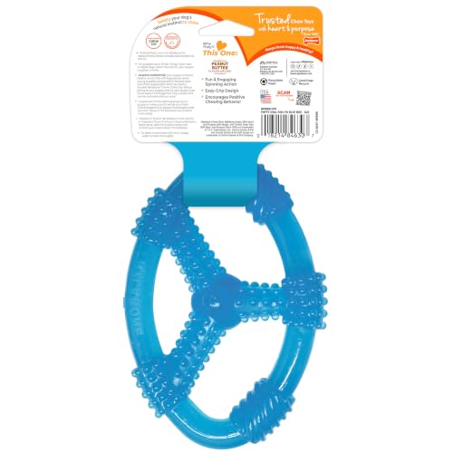 Nylabone Puppy Chew Teething Spin Tug & Play Dog Toy, Peanut Butter Flavor