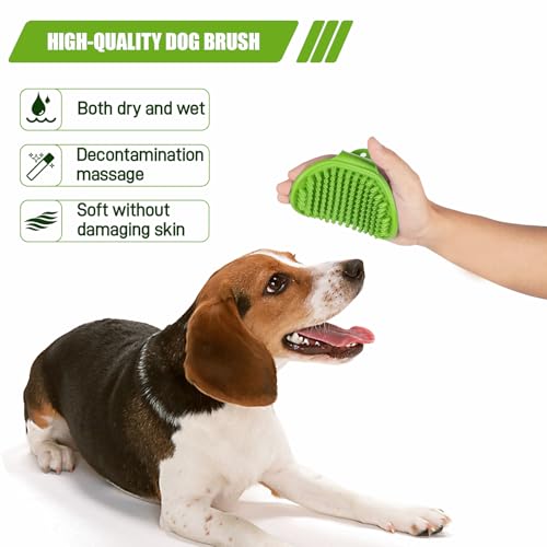 Dog Buttons for Communication, 6 Pack Recordable Talking Buttons for Dog Training with 30 Seconds Voice Recording | Includes Non-Slip Mat & Dog Bath Brush Present Set - size: B-6 Pack