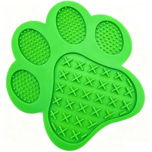 Dog Lick Pad, Dog Washing Distraction Device, Slow Eating Cute Mat with Super Suction for Pet Licking Peanut Butter, Bathing, Grooming Training (Green) - color: Green