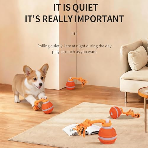 Interactive Dog Toy, Automatic Rolling Ball with Bird Sound, 3 Mode Pet Toy - color: P06-1 Orange
