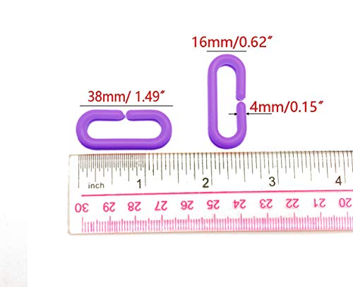 200Pcs Purple C-Clips Plastic Chain Links for Birds & Small Pets - color: Purple, size: 200Pcs