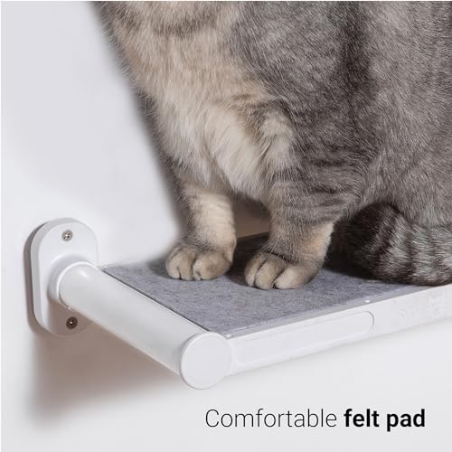 SVD.PET Cat Wall Shelves, 17" x 8" Cat Wall Furniture with Felt Pad, Simple and Modern Design Wal Mounted Platforms for Pet Sleeping and Playing, Easy to Install and to Clean(White) - color: White, size: Cat Shelf