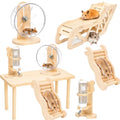 Novabright 5 Pcs Hamster Cage Accessories, Wooden Hideout Ladder Wheels - style: Cozy Hideout Set