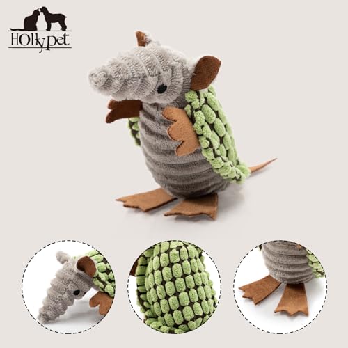Hollypet Armadillo Squeaky Puppy Dog Toys for Small Medium Dogs, 6" - color: Cantaloupe Green, size: 6 IN