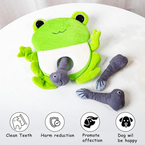 Hollypet Squeaky Hide and Seek Dog Toys for Small and Medium Dogs, Frog - style: Frog