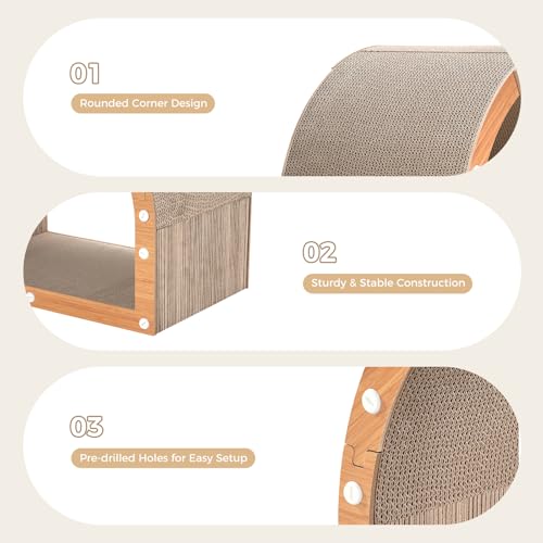 Avont Cardboard Cat Scratcher House, Kitten Tunnel & Scratching Pad