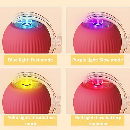 Interactive Cat Toy Ball – Automatic Self-Moving, Motion-Activated, USB-Rechargeable, Quiet LED Chase Modes, Indoor Exercise & Enrichment for Bored Cats & Kittens