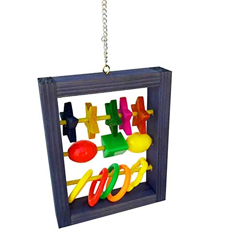 Litewoo Pet Bird Parrot Intellective Toy Multicolor Intelligence Training Development Abacus Chew Toy for Macaw African Greys Budgies Parakeet Cockatiels Cage Hanging Chewing Toy (Random Color) - color: bird train toy 2