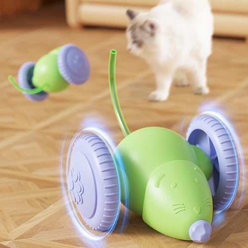 Interactive Cat Toys for Indoor Cats,Automatic Moving Kitten Toys,Cat Balls - color: Green