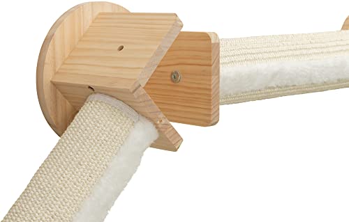 Trixie Cat Wall Furniture Set 4 - Cat Wall Scratcher, Climbing Shelves - 2 Sisal Rope Scratching Posts - Elevated Shelf - Natural/White - color: Set 4 - Natrual