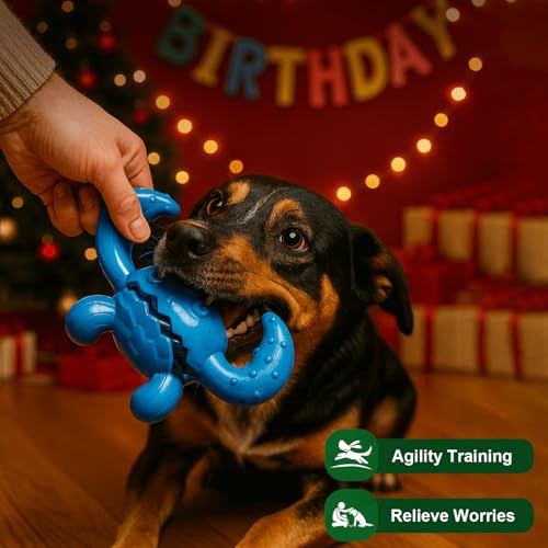Dog Chew Toys for Aggressive Chewers – Tough Indestructible Dog Toy for Large Dogs, Durable Long-Lasting Chew Bones, Heavy Duty Interactive Dog Toys to Keep Dogs Busy & Relieve Boredom - color: Blue Black
