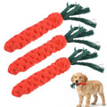 3 Pcs Dog Toy Carrot, Cotton Woven Puppy Teething Rope Toys for Dogs Cats Safe Braided Rabbit Toys Dental Cleaning Chew Toy for Small Pets Aggressive Chewers Entertainment & Interaction