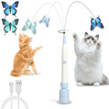 Wortade Automatic Butterfly Cat Toy, Electric Cat Teaser Toy, Blue