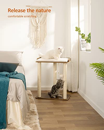 FourFurPets Modern Cat Tree for Large Cats, Full Sisal Cat Scratching Post - color: Rustic Brown, size: 22"L x 15.7"W x 26.7"H