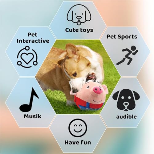 Interactive Dog Toys,Active Moving Pet Plush Toy with Recording and Music Modes, Jumping Squeaky Song shaking Interactive Dog Ball, Rechargeable Dog Toys to Keep Them Busy,Animal Plush Pet Toy (Dog) - color: Dog