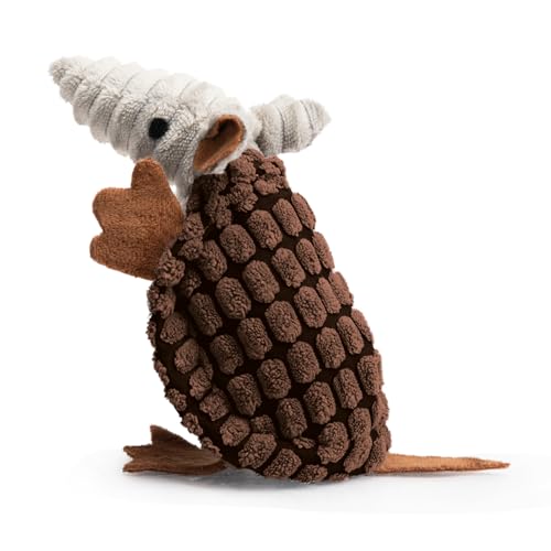 Hollypet Armadillo Squeaky Puppy Dog Toys for Small Medium Dogs, 6" - color: Brown, size: 6 IN
