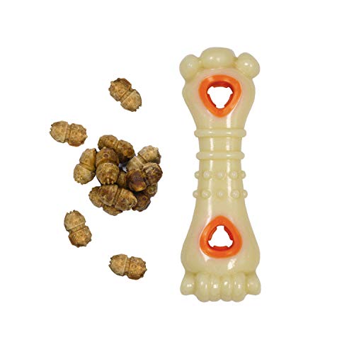 Nylabone Power Chew Knuckle Bone & Pop-in Dog Treat Toy & 30 Treat Refills - size: Large