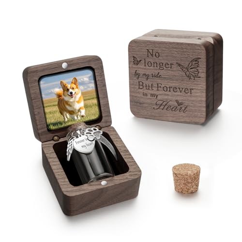 SOITIS Customized Small Pet Wood Box Tiny Glass Urn Pet Ashes Keepsake - color: Custom-Silver Paw
