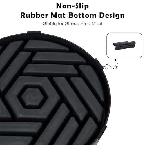 TOBYTO Slow Feeder Dog Bowls Large Medium Breed,Anti-Choking Slow Eating Dog Food Bowl,Non Slip Pet Slower Food Feeding Bowls Large Puzzle Slow Feeder Bloat Stop Maze Dog Dishes,Black - color: Black